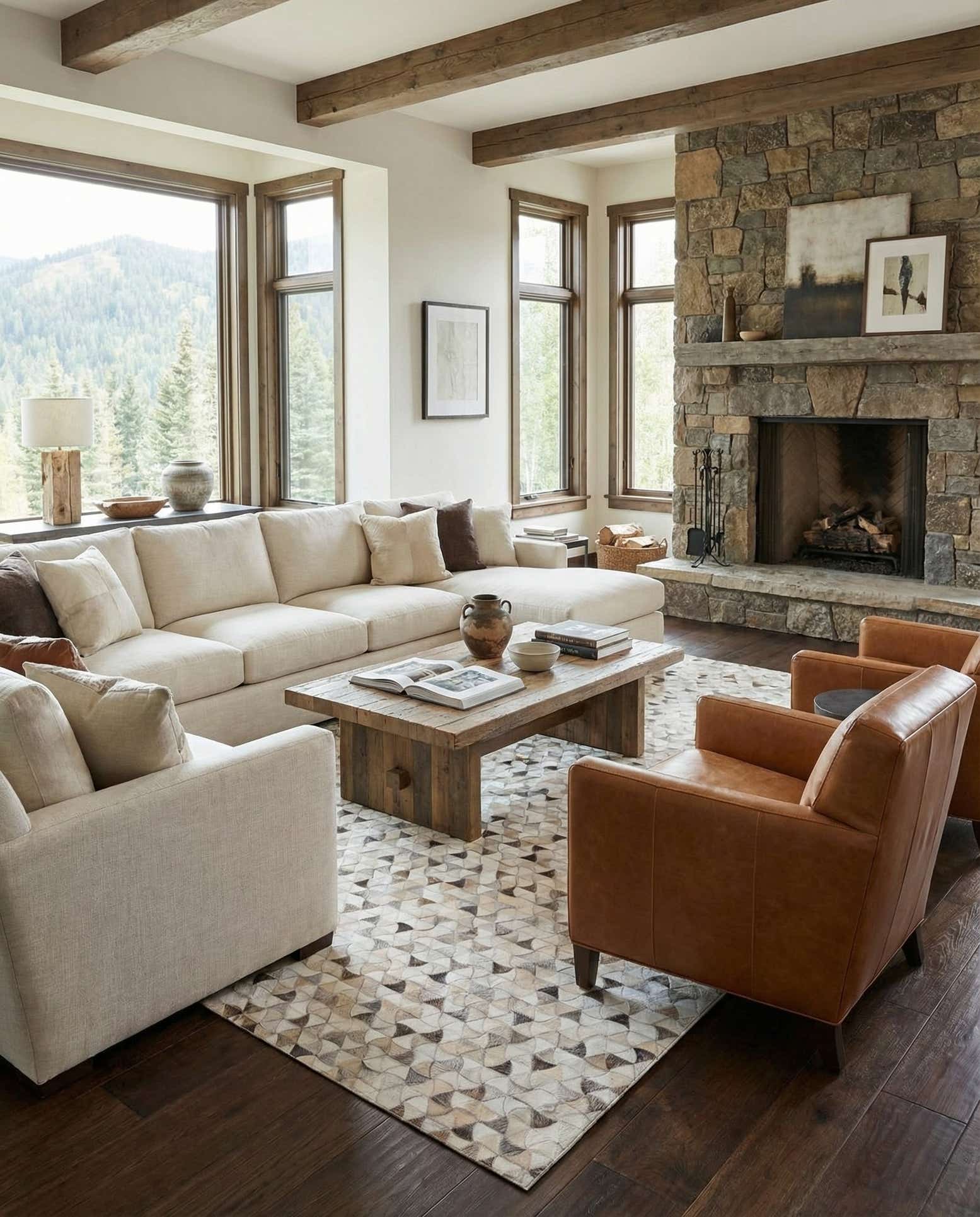 5' x 8' Cowhide Leather Rug