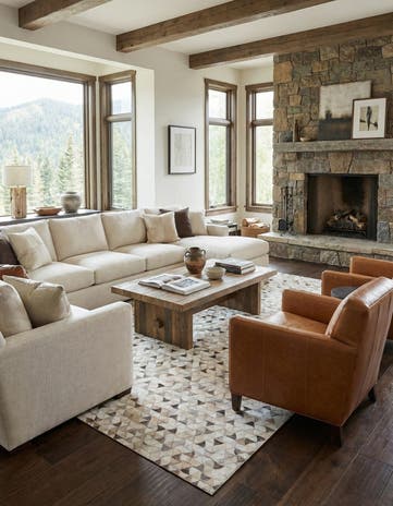 5' x 8' Cowhide Leather Rug