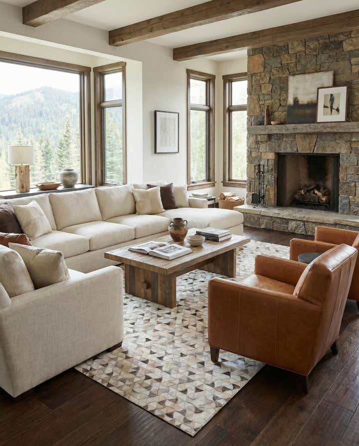 5' x 8' Cowhide Leather Rug