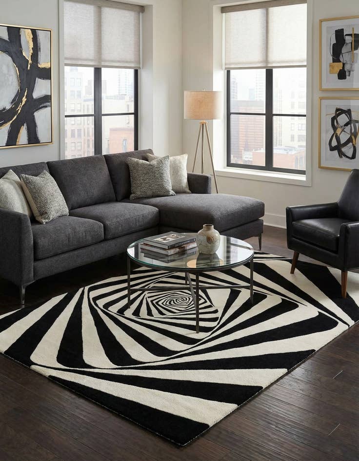 Detail image of 6' 1 x 9' Vortex Wool Rug