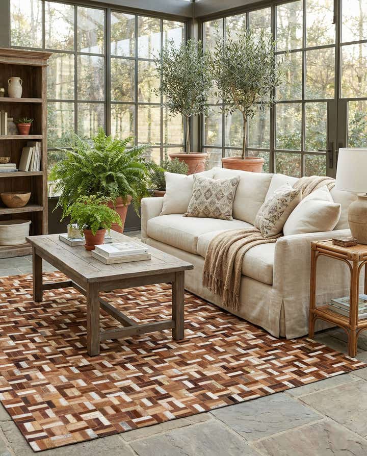 5' x 8' Cowhide Stocks Rug