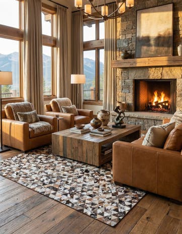 8' 1 x 9' 9 Cowhide Stocks Rug