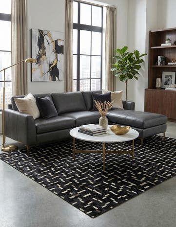 8' x 10' Cowhide Leather Rug
