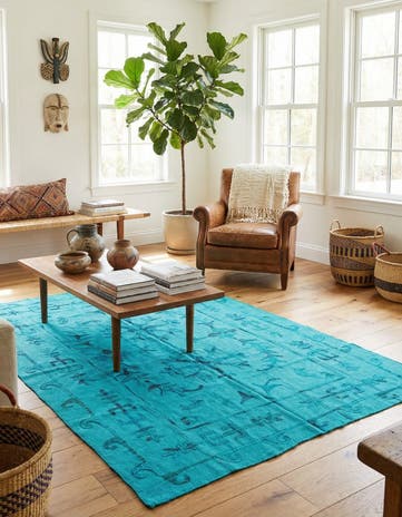 5' 4 x 7' 7 Hand Woven Kilim Suzani Wool Rug