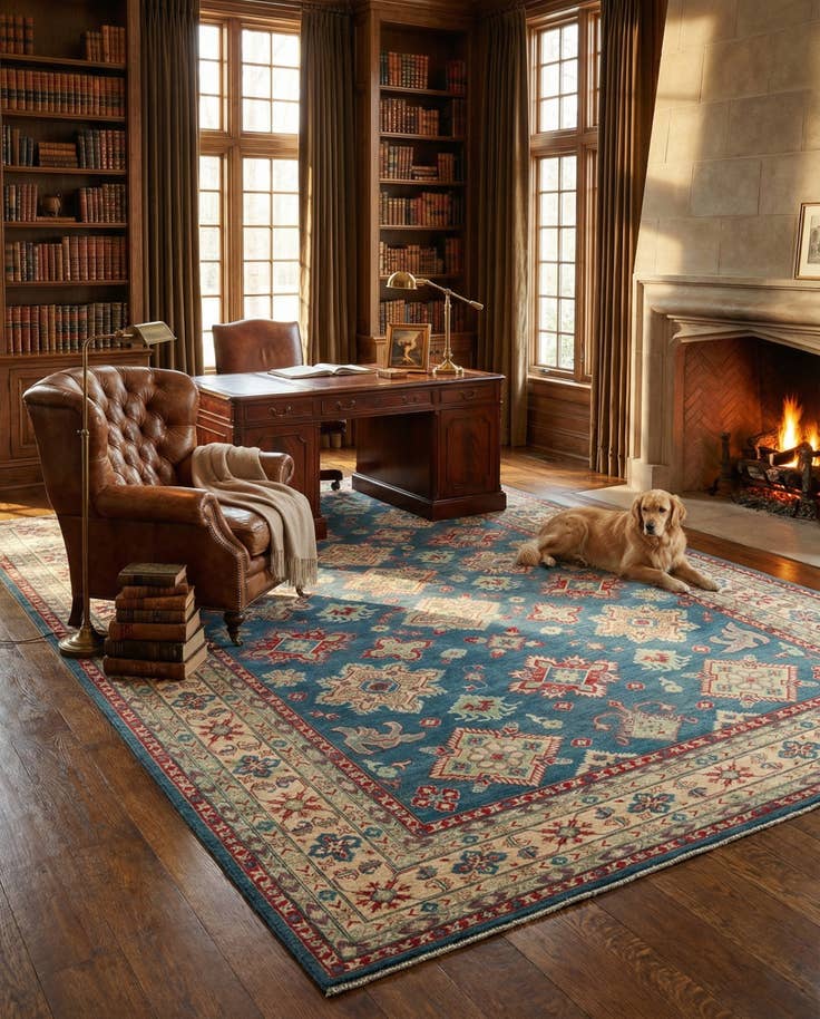 Detail image of 10' x 15' Hand Knotted Kazak Rug