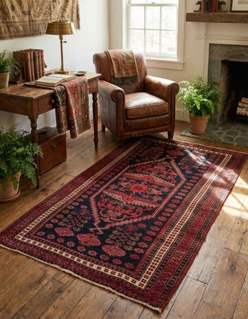 3' 7 x 6' Hand Knotted Balouch Oriental Wool Rug
