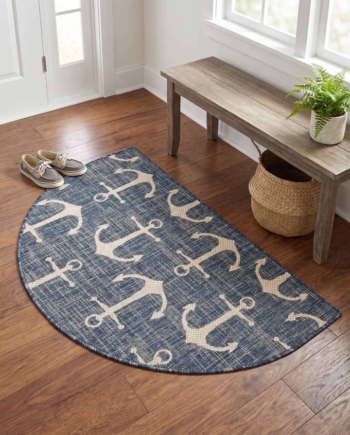 2' 7 x 4' Easy-Clean Coastal Indoor / Outdoor Hearth Rug