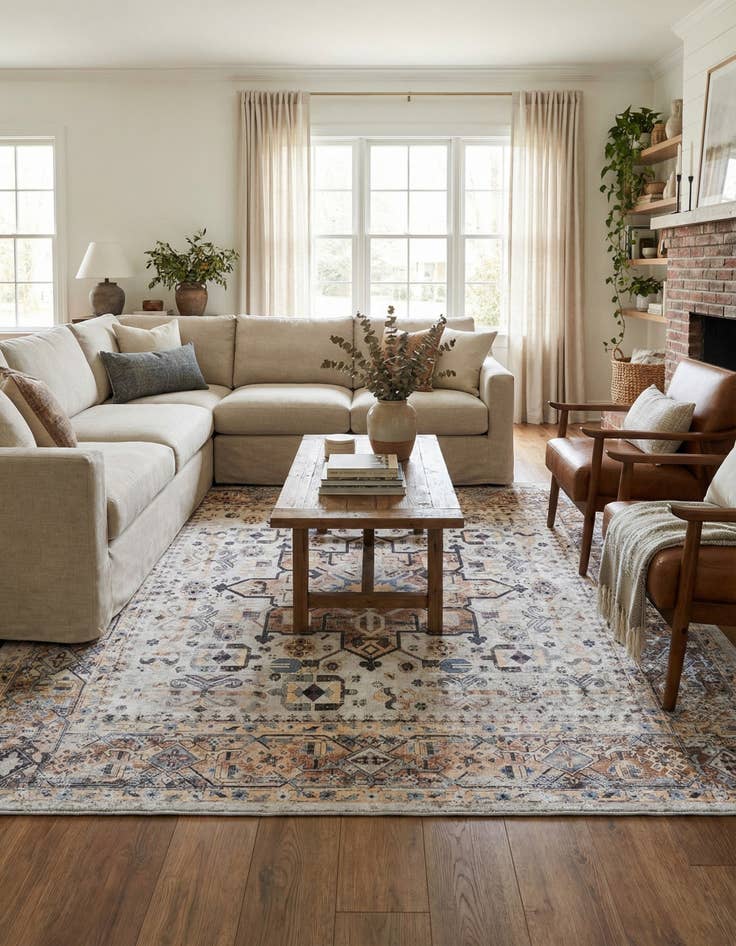 Detail image of  7' 10 x 7' 10  Washable Yara Square Rug