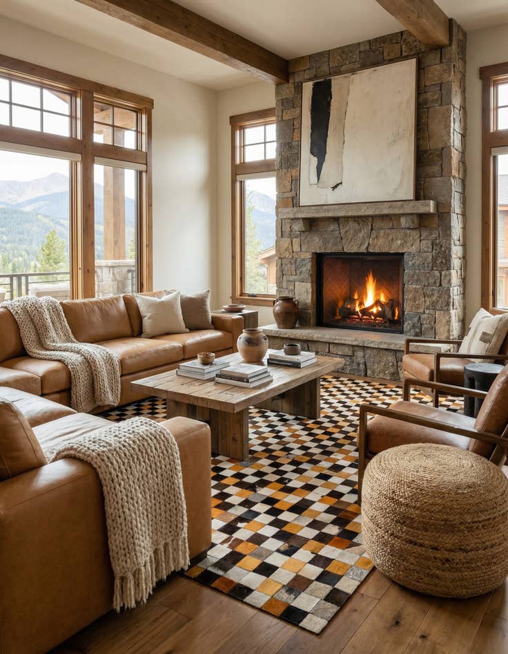 Detail image of  8' 1 x 10' Cowhide - Patchwork Rug