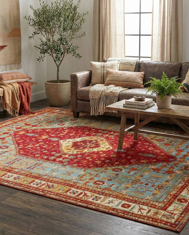 Detail image of 10' x 13' Easy-Clean Traditional Indoor / Outdoor Rug