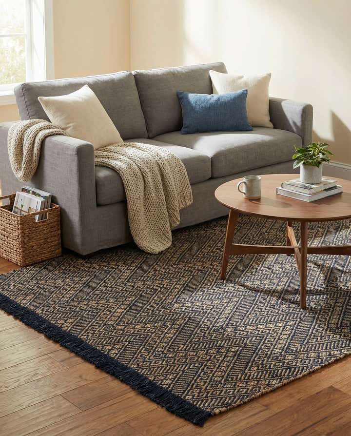 6' 1 x 6' 1 Handmade Braided Jute Square Rug