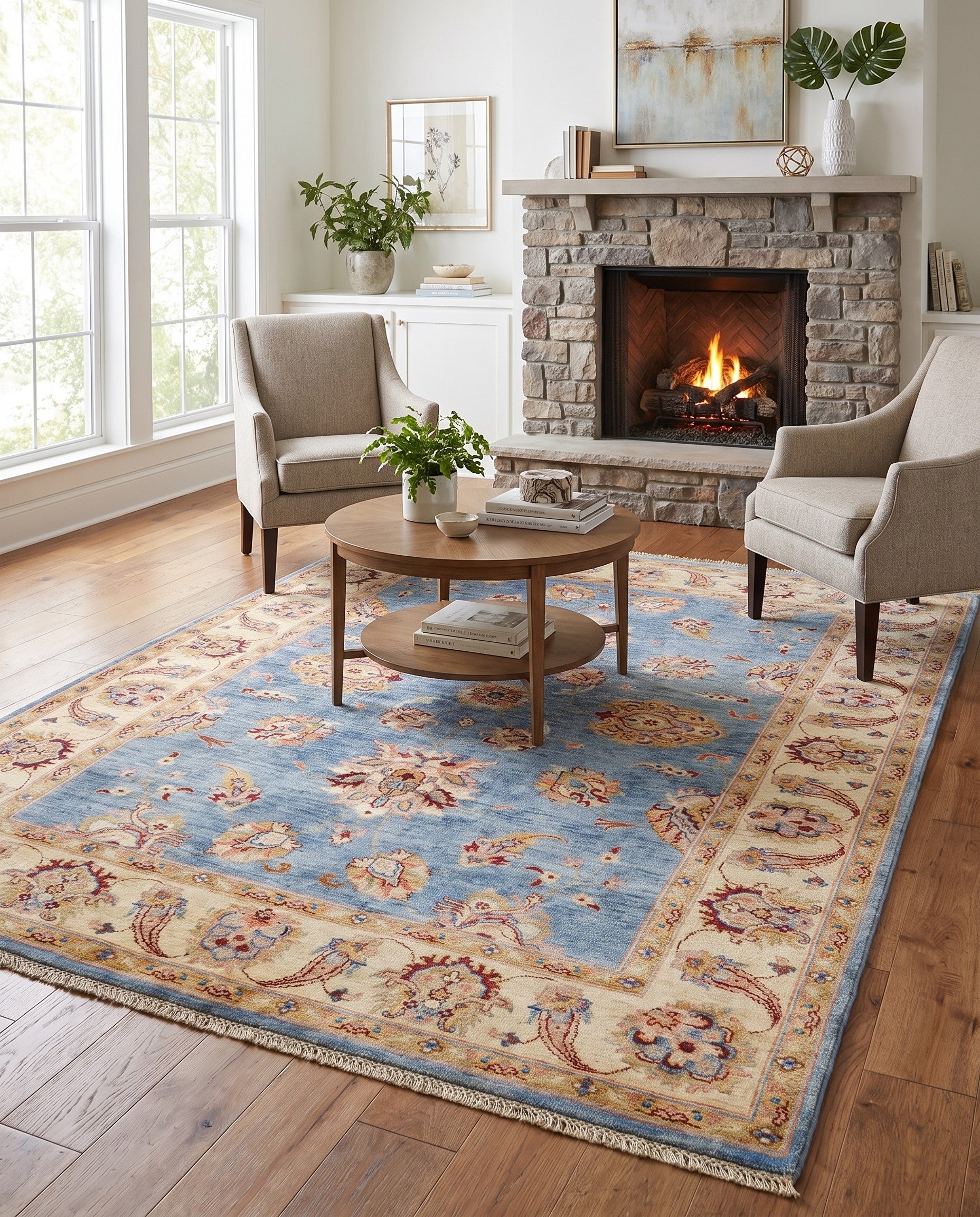 5' 2 x 6' 6 Hand Knotted Ziegler Rug