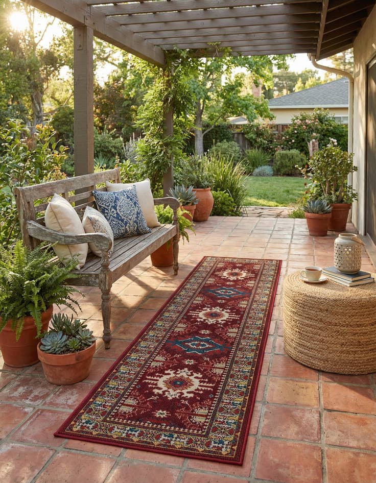 Detail image of 2' 7 x 10'  Washable Baja Indoor / Outdoor Runner Rug