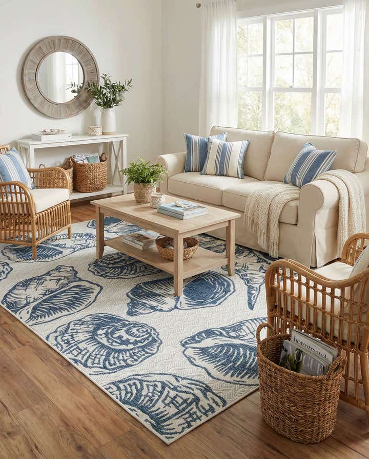 6' x 9' Easy-Clean Coastal Indoor / Outdoor Rug