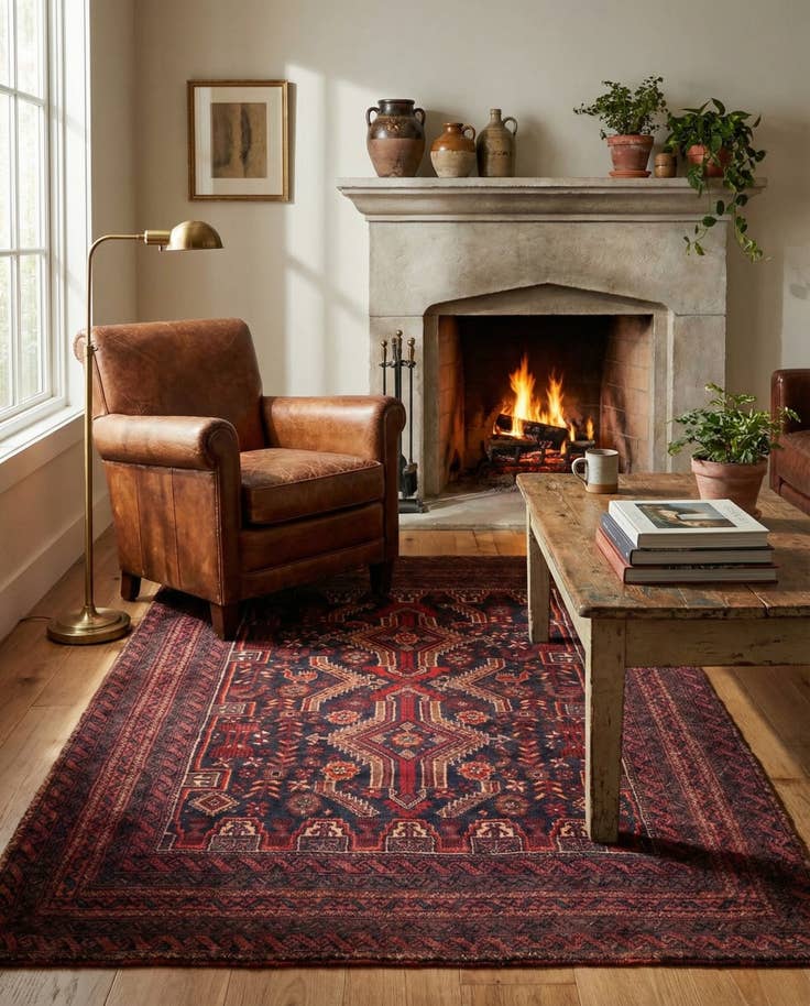 Detail image of 3' 6 x 5' 5 Hamedan Rug