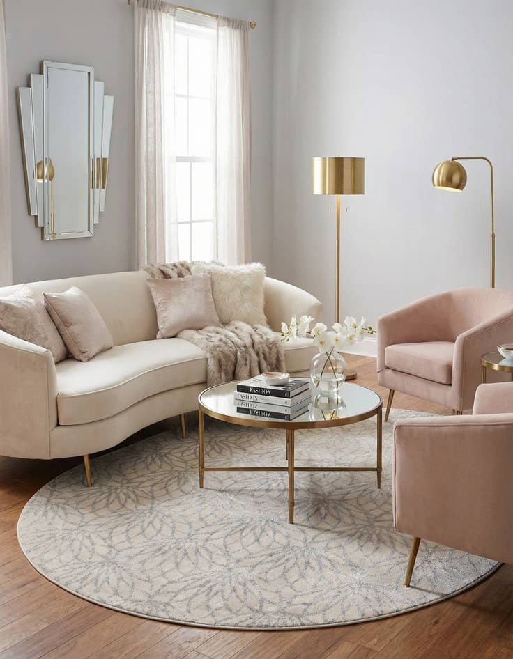 Detail image of  7' 10 x 10'  Marilyn Monroe™ Glam Dahlia Oval Rug