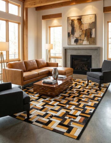 5' 2 x 8' Cowhide - Patchwork Rug