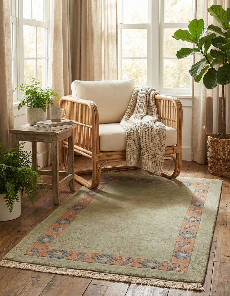 Detail image of 2' 6 x 4' 4  Hand Knotted Tibet Wool Rug