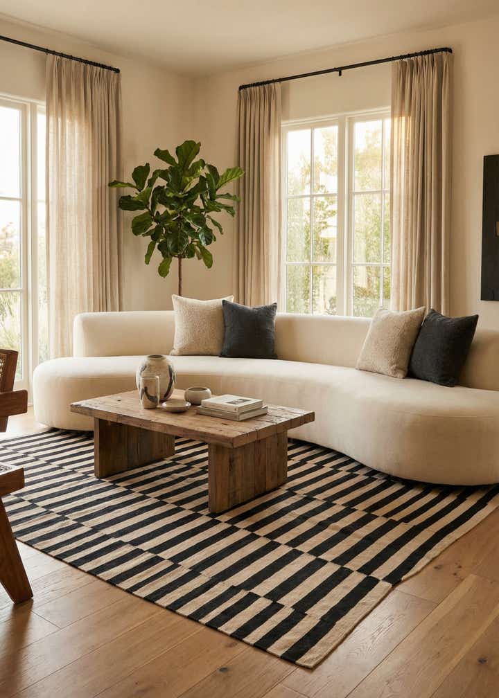 5' 7 x 7' 10 Hand Woven Kilim Modern Wool Rug