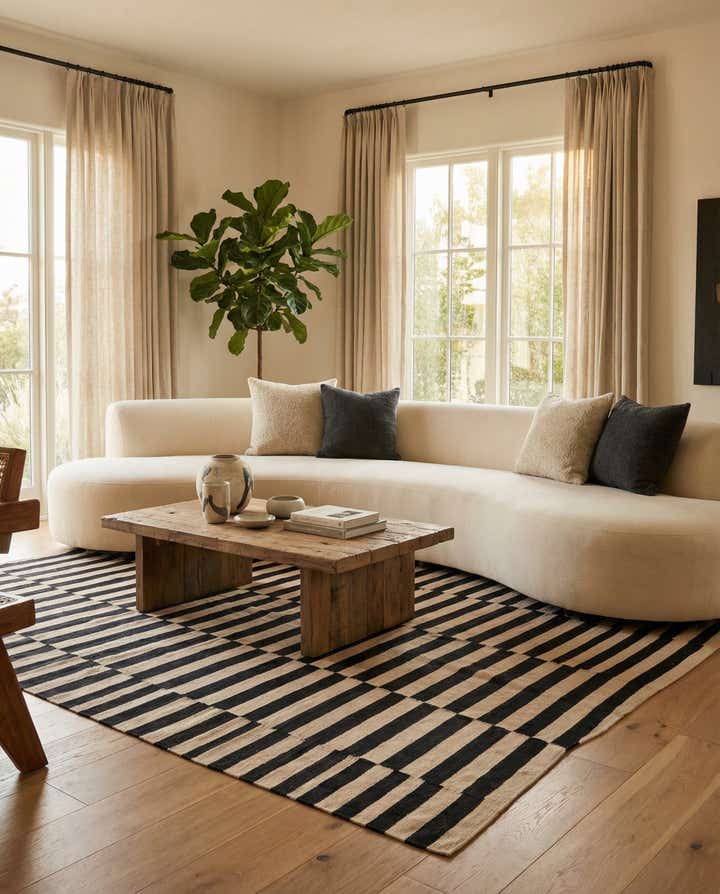 5' 7 x 7' 10 Hand Woven Kilim Modern Wool Rug
