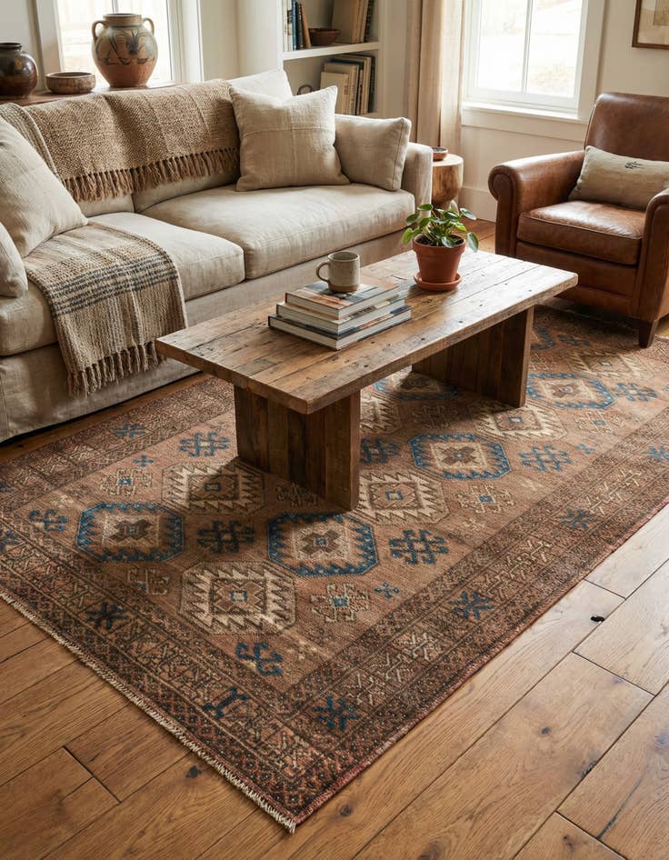 Detail image of 3' 9 x 6' 3  Hand Knotted Ultra Vintage Persian Wool Rug