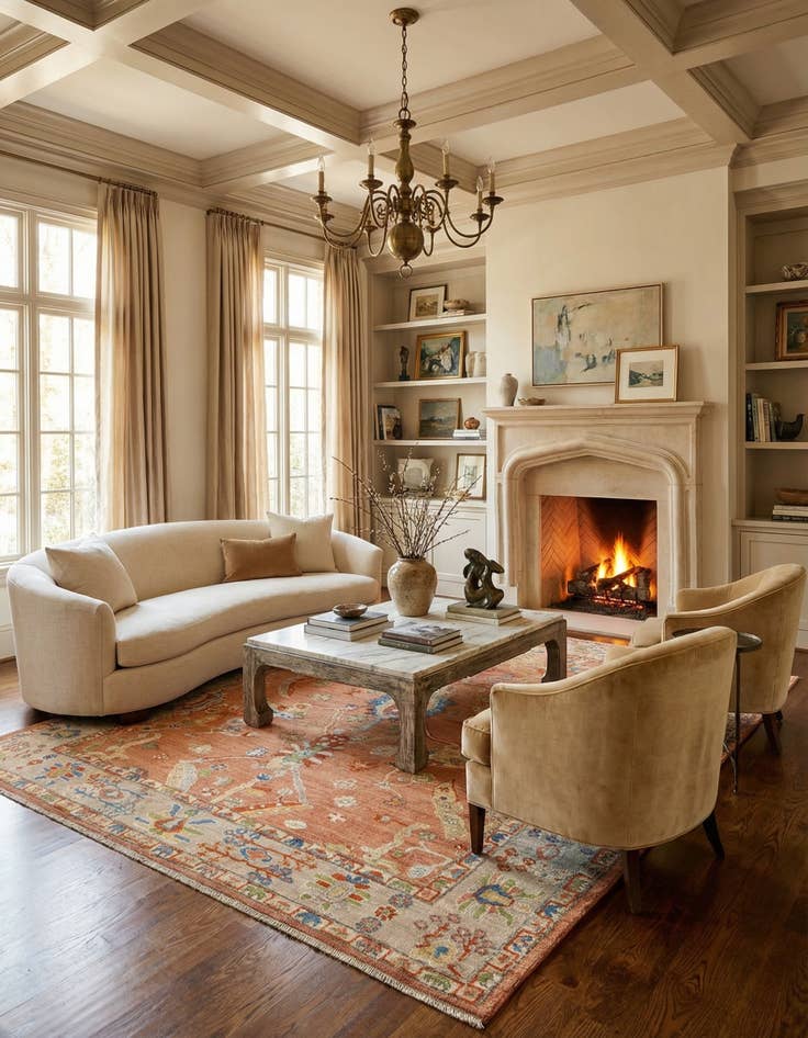 Detail image of 9' 9 x 11' 8  Hand Knotted Oushak Rug