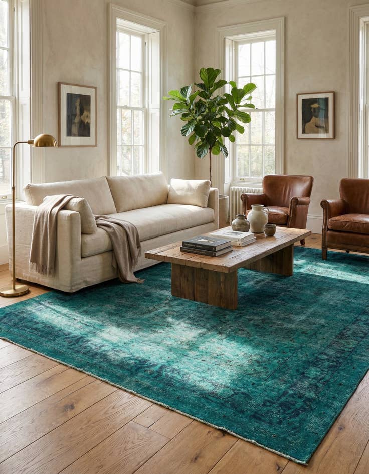 Detail image of 9' 5 x 12' 3  Hand Knotted Ultra Vintage Persian Wool Rug