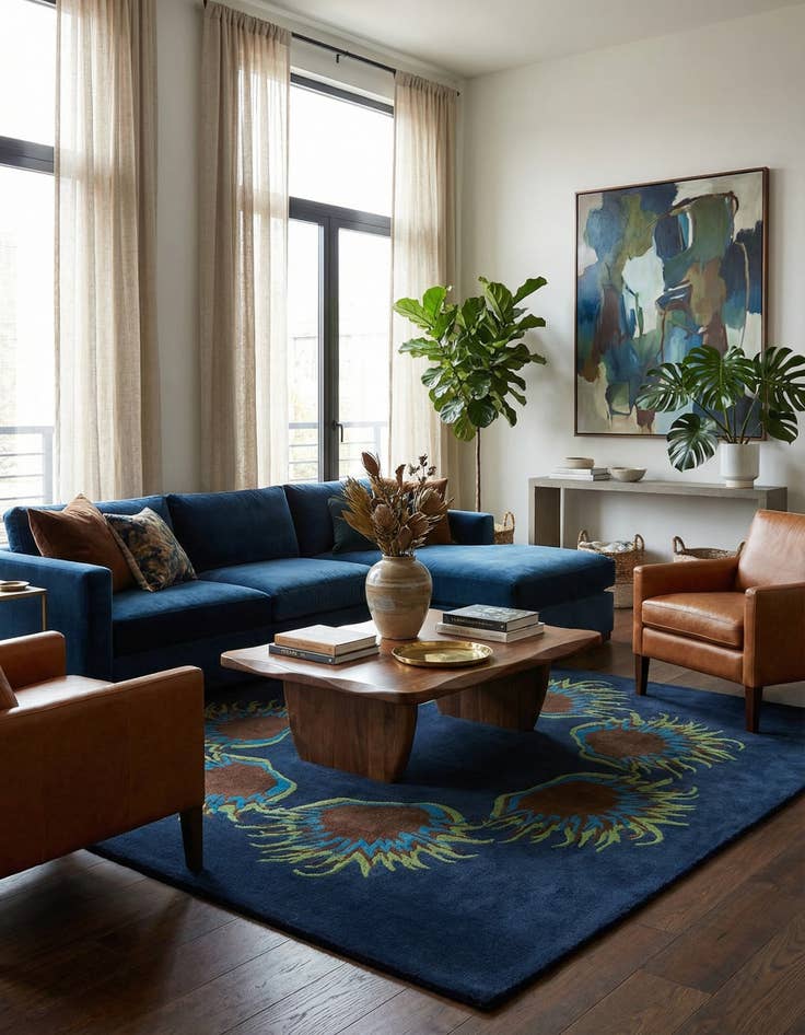 Detail image of 7' 6 x 7' 7 Luna Wool Square Rug