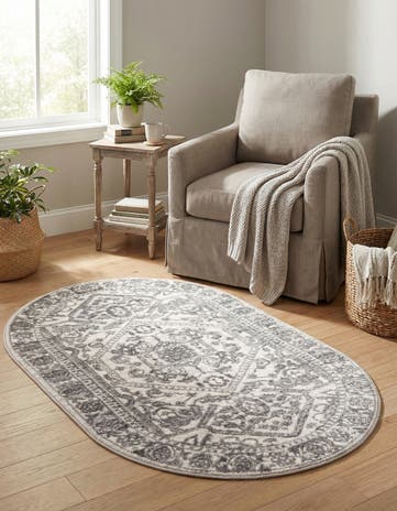 White Boston Oval Rug