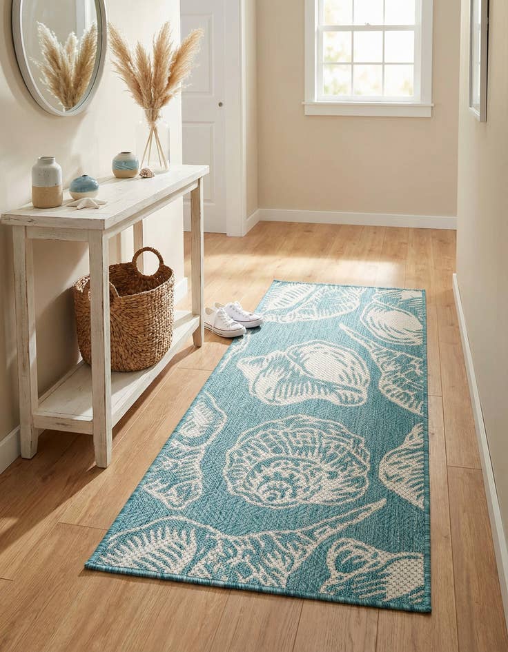 Detail image of 2' x 4' Easy-Clean Coastal Indoor / Outdoor Runner Rug