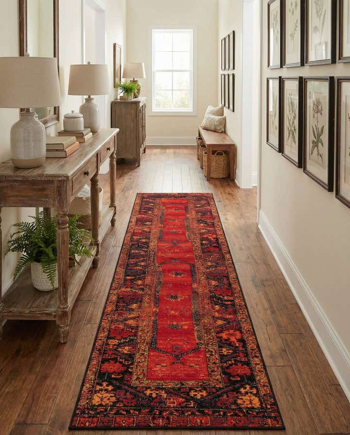 2' 7 x 11' Easy-Clean Tribal Indoor / Outdoor Runner Rug