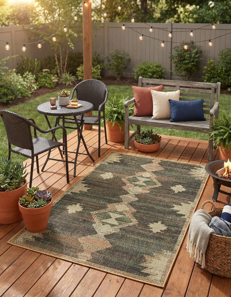 Detail image of  4' x 6'  Washable Baja Indoor / Outdoor Rug