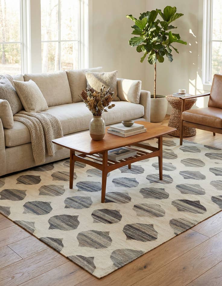 Detail image of 5' x 6' 7  Hand Woven Kilim Modern Wool Rug