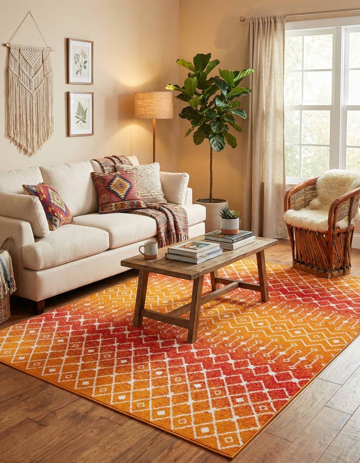 Detail image of  9' x 12' Moroccan Trellis Rug