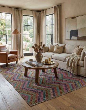 7' 2 x 9' 5 Hand Woven Kilim Modern Wool Rug