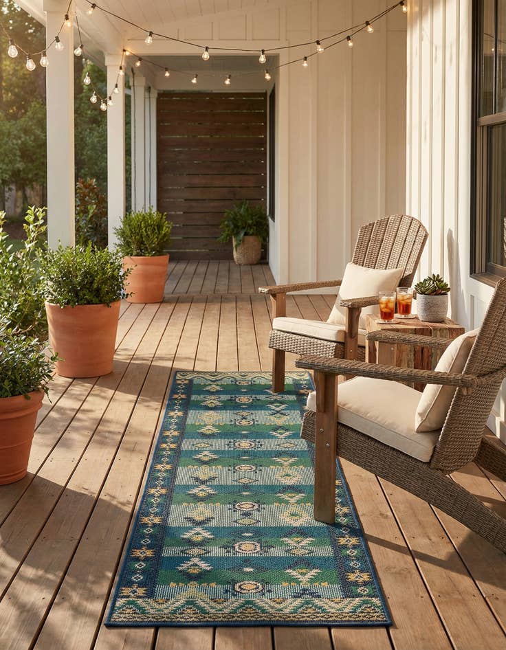 Detail image of 2' 7 x 12'  Washable Baja Indoor / Outdoor Runner Rug