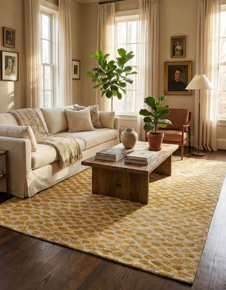 Detail image of 6' 1 x 9'  Hand Knotted Darya Wool Rug