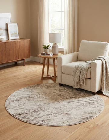 Brown Oasis Round Rug