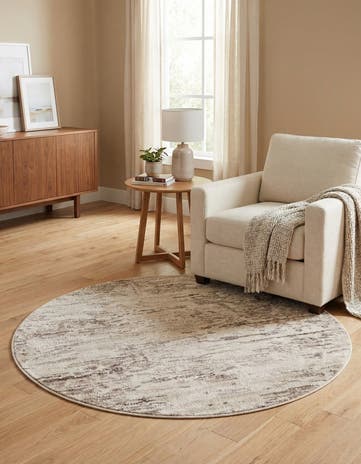 Brown Oasis Round Rug