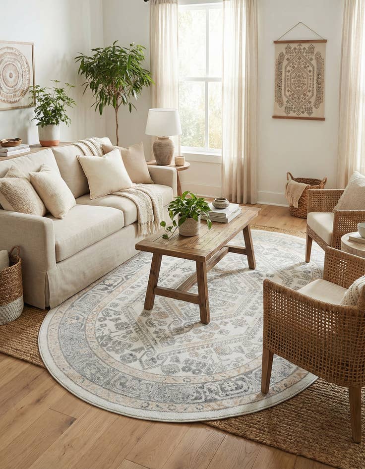 Detail image of 6' 1 x 9' Aurelia Oval Rug