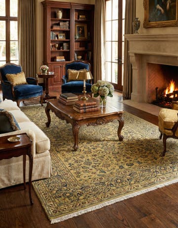 8' 1 x 11' 1 Hand Knotted Kashan Persian Wool Rug
