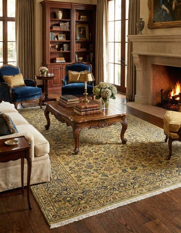 8' 1 x 11' 1 Hand Knotted Kashan Persian Wool Rug