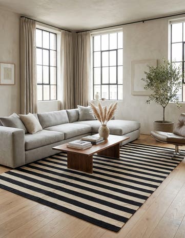 5' 7 x 8' 3 Hand Woven Kilim Modern Wool Rug