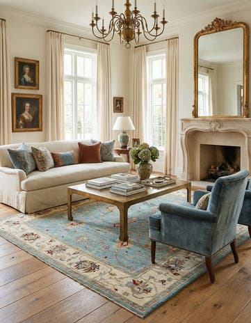 7' 10 x 9' 9 Hand Knotted Oushak Rug