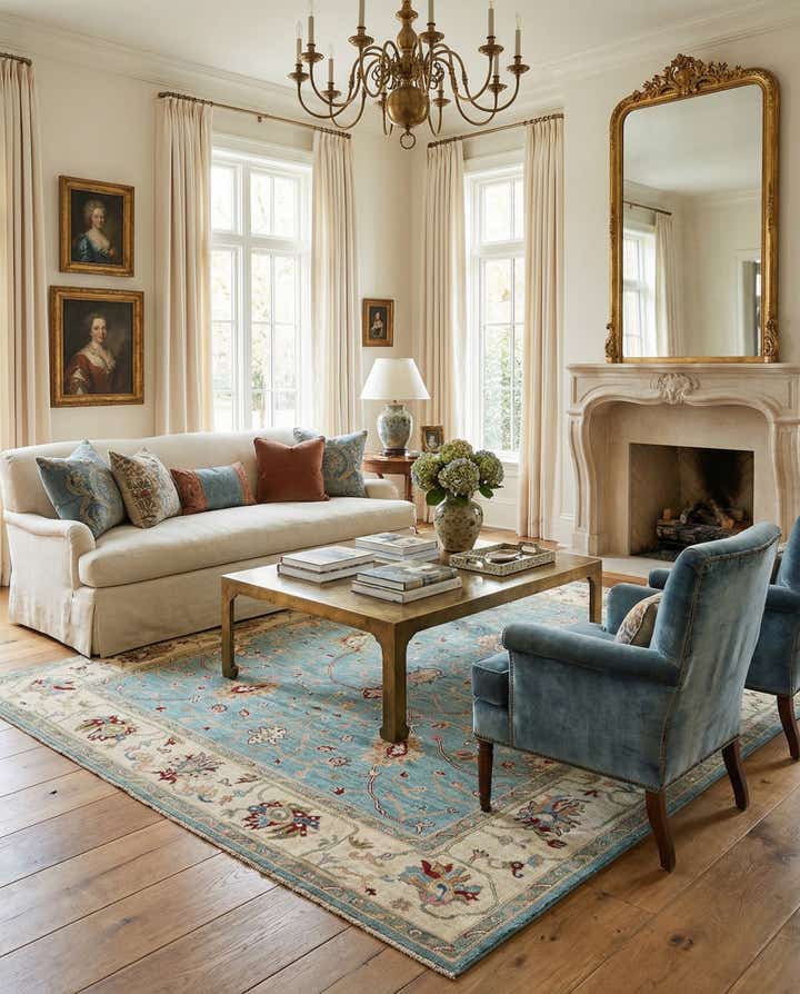 7' 10 x 9' 9 Hand Knotted Oushak Rug