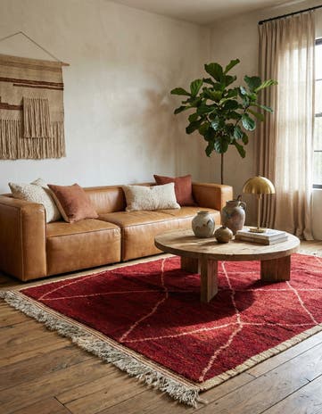 6' 4 x 9' Hand Knotted Moroccan Wool Rug