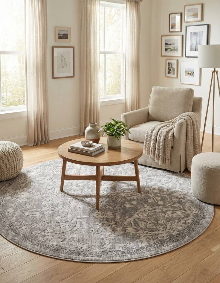 Detail image of  5' 3 x 5' 3 Oregon Round Rug