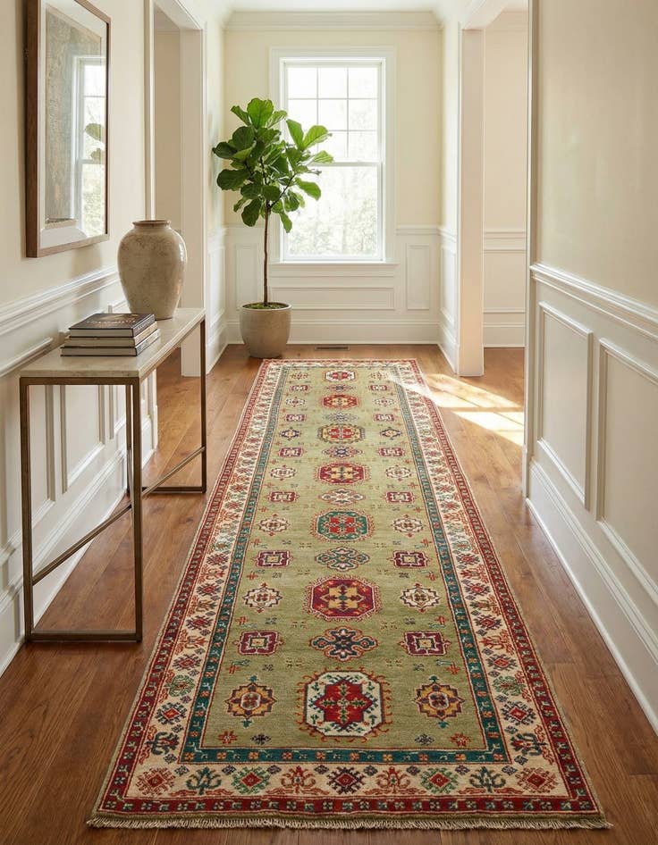 Detail image of 3' 1 x 15' 1  Hand Knotted Kazak Runner Rug