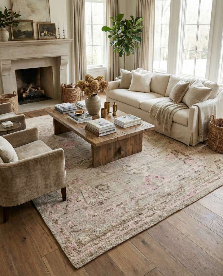 8' 2 x 10' Hand Knotted Oushak Wool Rug