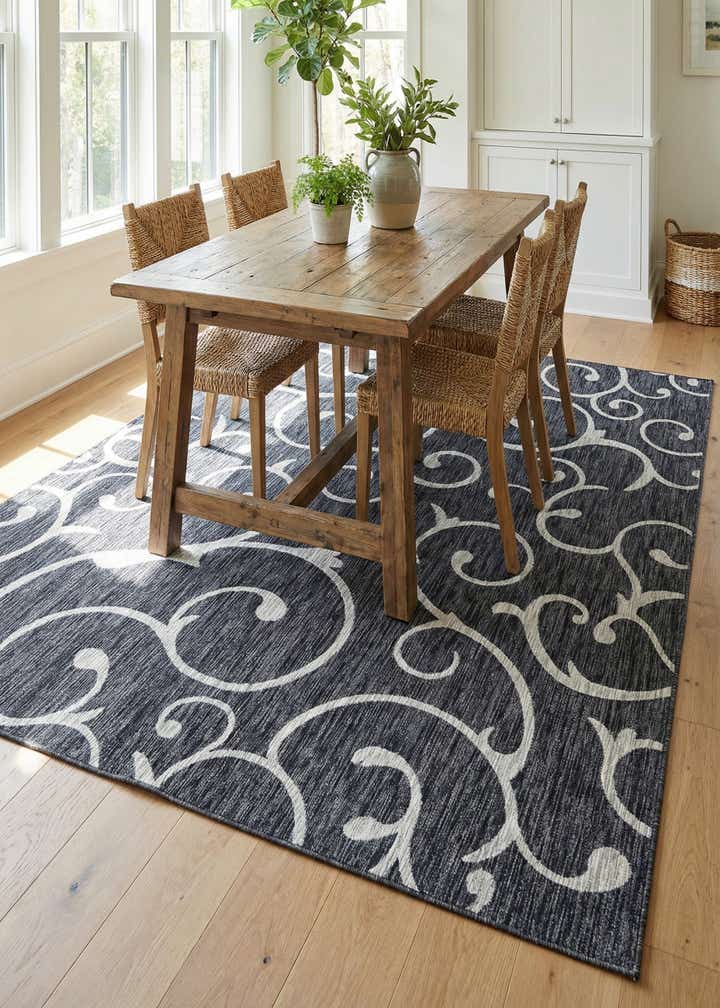 9' x 12' Easy-Clean Botanical Indoor / Outdoor Rug